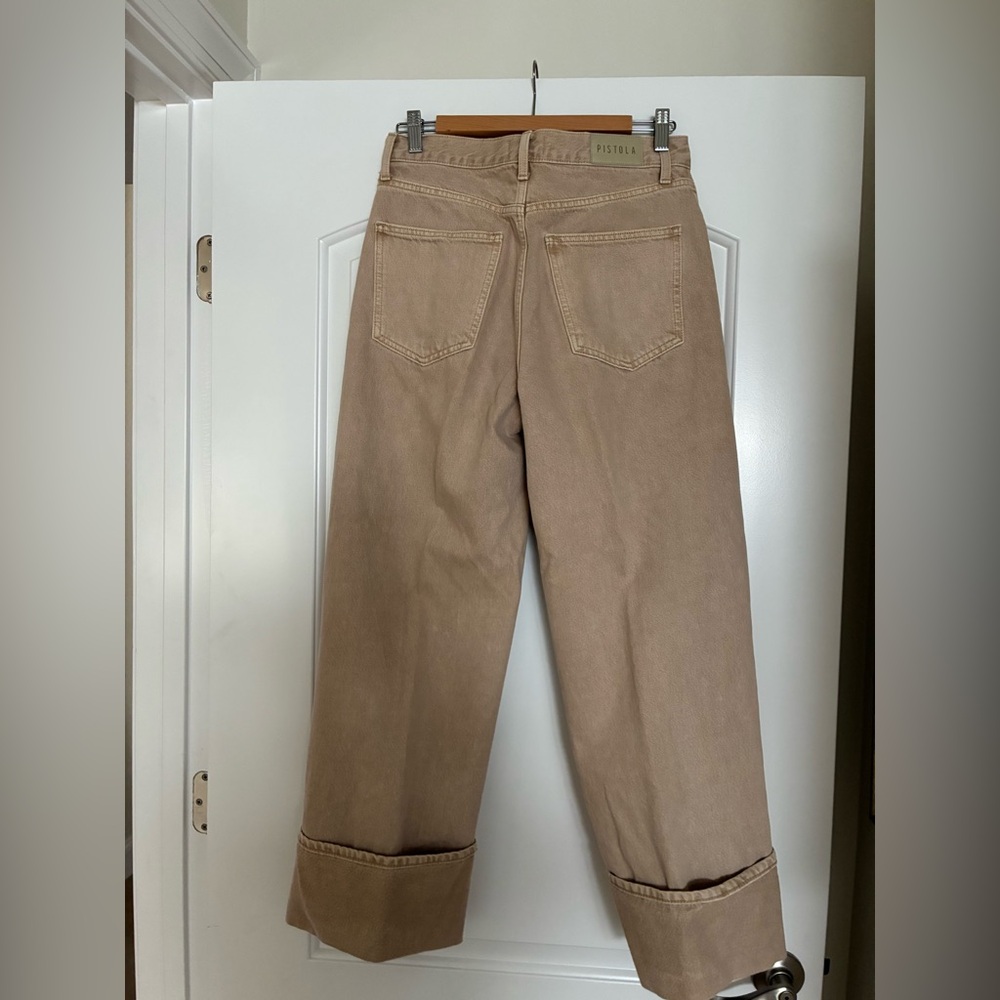 Pistola Ryder High-Rise Straight Leg Cuffed Jeans Oat color Size 27 - Picture 5 of 13